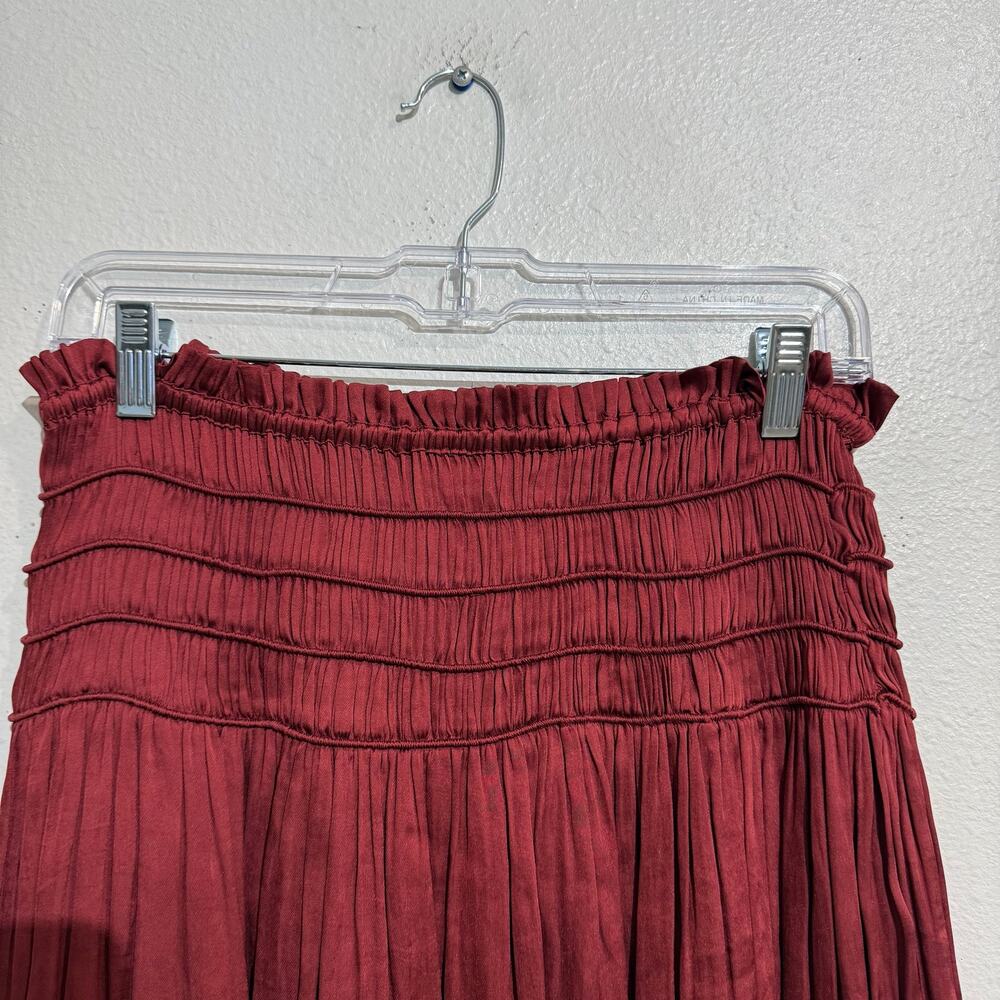 Current Air Wine Layered Satin Ruffle Mini Skirt Sz M NWT - Picture 3 of 11